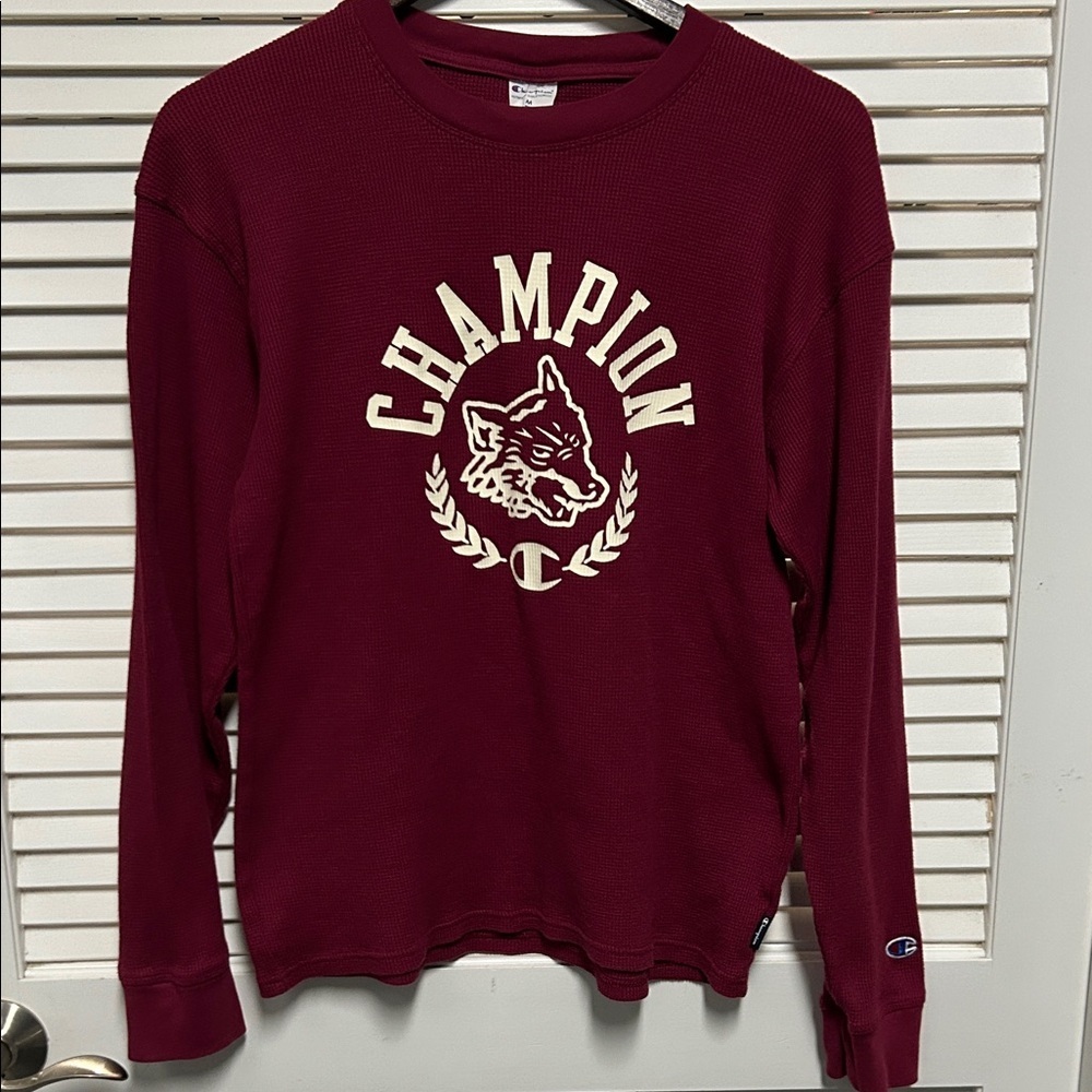 Champion Burgundy Graphic Thermal Long Sleeve